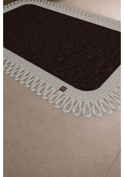 Banyo Paspası Takımı 70x110+50x70 Cm Dış Trikot Acı Kahve & Krem