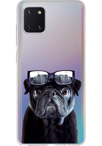 Samsung Galaxy Note 10 Lite İle Uyumlu 1mm Slim Fit Köpek 3 050f Baskılı Şeffaf Kılıf Şeffaf