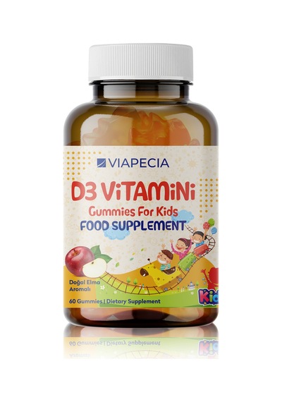 Viapecia Kids D3 Vitaminli Gummies Elma Aromalı 60 Adet