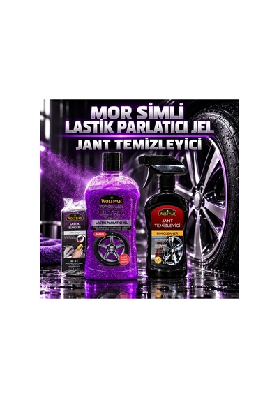 Mor Simli Lastik Parlatıcı Jel Ve Jant Temizleyici Lastik & Jant Bakım Seti