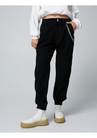 Koton Jogger Gabardin Pantolon Zincir Detaylı Cepli Beli Lastikli Siyah 4wal40010mw 4WAL40010MW999 Siyah Koton Jogger Gabardin Pantolon Zincir Detaylı Cepli Beli Lastikli Siyah 4wal40010mw 4WAL40010MW999 Siyah
