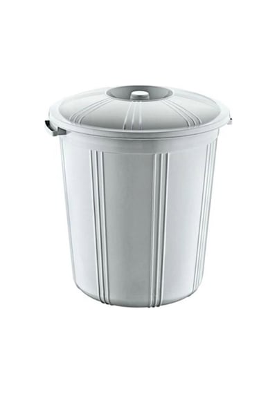 35 Lt Kapaklı Yuvarlak Plastik Büyük Boy Çöp Kovası Su Et Kovası Balkon Kovası Bahçe Kovası Royaleks-55642 Çok Renkli