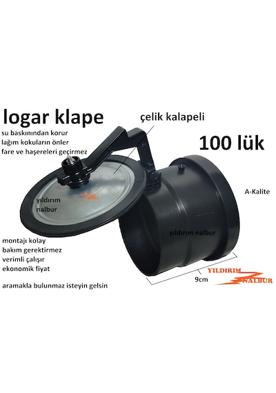 Logar Klapa Çelik Kapak 100 Lük Çekvalf Plastik Rögar Pis Su Klapesi Pratik
