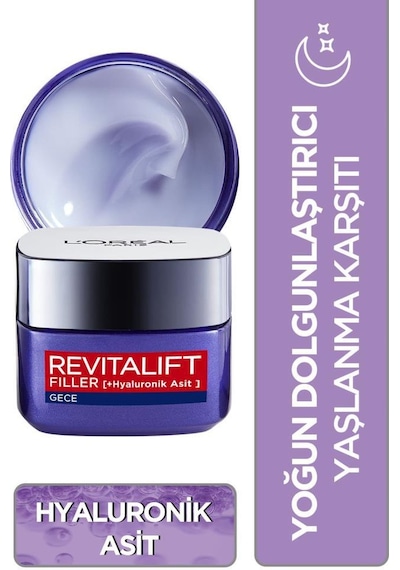 L'Oreal Paris Revitalift Filler Dolgunlaştırıcı Gece Kremi 50 ML