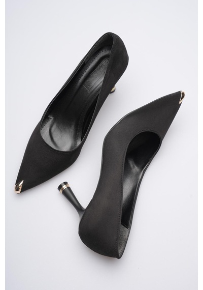 Esatsani Siyah Süet Sivri Burun 8 Cm Topuklu Gold Burunluk Detaylı More Stiletto Kadın Ayakkabı Siyah Süet Esatsani Siyah Süet Sivri Burun 8 Cm Topuklu Gold Burunluk Detaylı More Stiletto Kadın Ayakkabı Siyah Süet