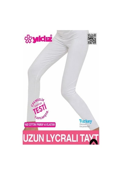 Yıldız 3645 Kadın Likralı Uzun Tayt Beyaz