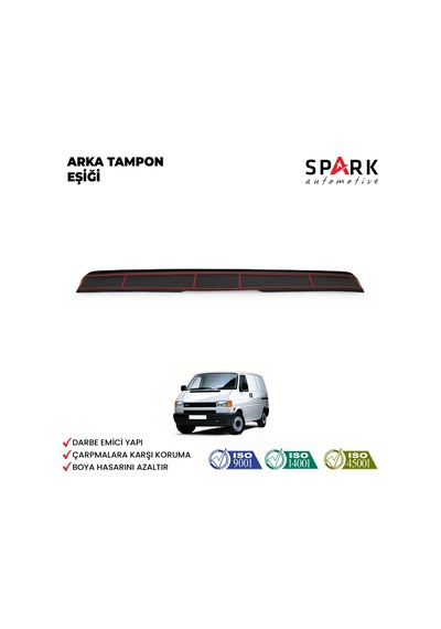 Volkswagen Transporter T4 1995-2003- Yıl Aralığı Uyumlu Arka Tampon Eşiği Parlak Siyah