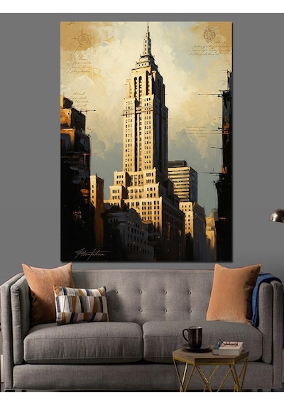 Ahşap Tablo New York Empire State Binası