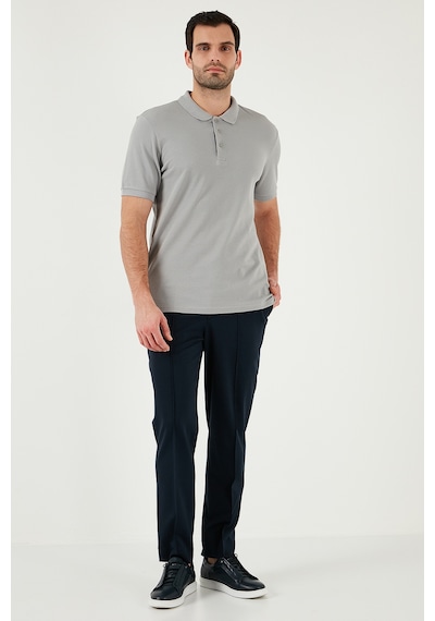 Buratti Pamuklu Regular Fit Düğmeli Erkek Polo Yaka T Shirt 5902127 Kül