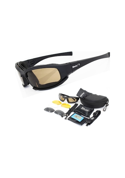 Daisy X7 Uv400 Polarize Değişebilir 4 Lensli Motorsiklet Gözlüğü N11.415