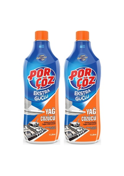 Porçöz Ekstra Güçlü Yağ Çözücü Çamaşır Suyu Katkılı 2 x 1 L