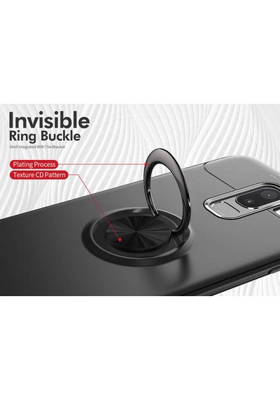 Samsung Galaxy Uyumlu J8 Kilif Yüzüklü Tam Korumali Silikon Kapak 418019755