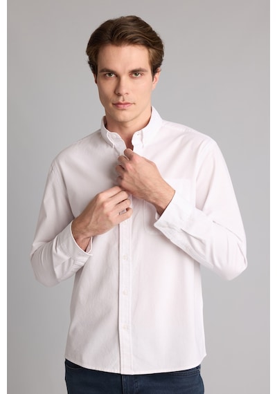 Defacto %100 Pamuk Regular Fit Basic Uzun Kollu Gömlek A8028ax26auwt34 Beyaz-wt34