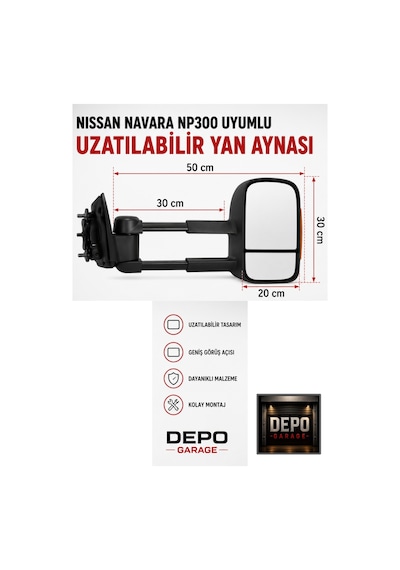 Nissan Navara Np300 Uyumlu Uzatılabilir Yan Ayna Tam Uyumludur