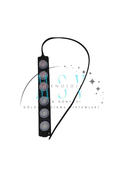 12 Volt 6 Watt 6 Ledli 136x20 Mm Animasyonlu Kırmızı - Mavi Çakar Modül 5 Adet