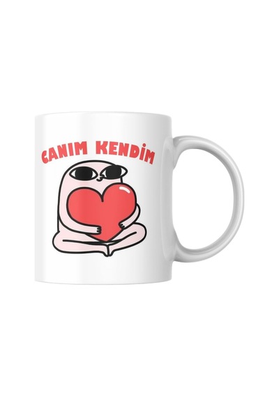 Canım Kendim Kupa Bardak Komik Yazılı Hediyelik Çay Kahve Kupası Coffee Mug Beyaz - Çok Renkli