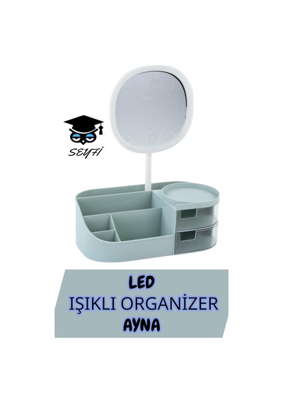 Led Işıklı Organizer Ayna Yeşil