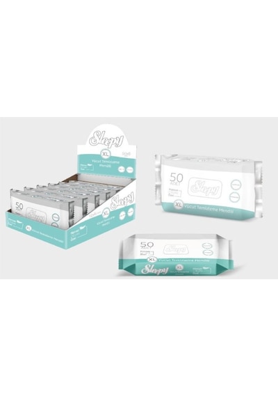 Sleepy Hassas Ciltlere Özel Xl Hasta Vücut Temizleme Mendili 12 X 50'Li