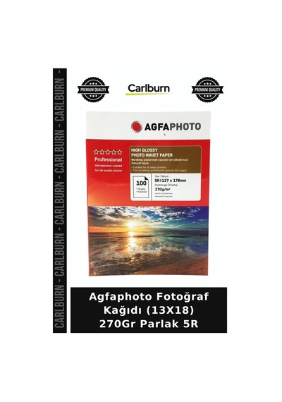 Agfaphoto Fotoğraf Kağıdı 13x18 270gr Parlak 5r Resim Basımı Ofis Malzemesi Foto Kağıt
