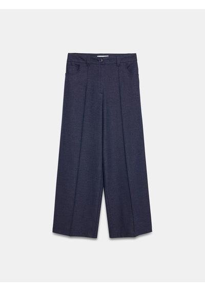 DİLVİN 72728 Keten Karışımlı Geniş Paça Pantolon-lacivert