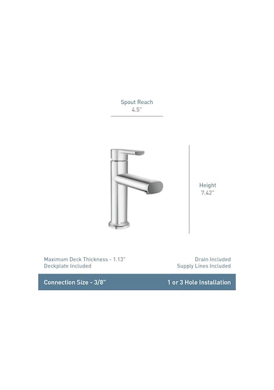Moen Meena Mat Siyah Tek Kolu Tek Delikli Modern Banyo Lavabo Bat Diğer
