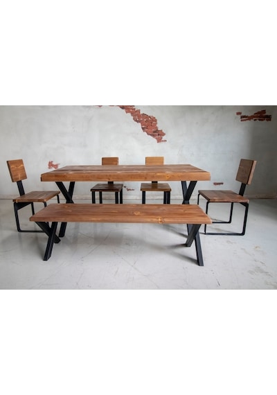 Deryawood Deryawood Masif Ahşap Yemek Masası 200*85 Cm
