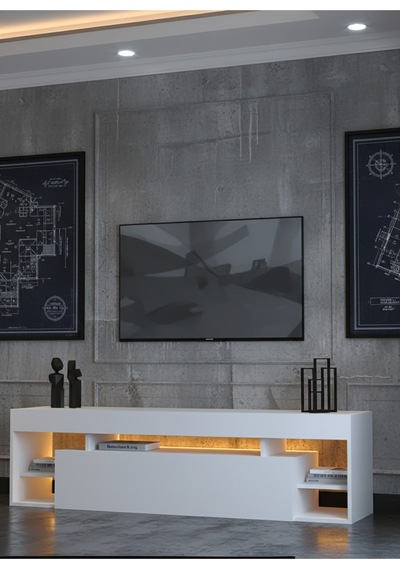 Resital Ledli Tv Ünitesi L1502-1 Beyaz Beyaz