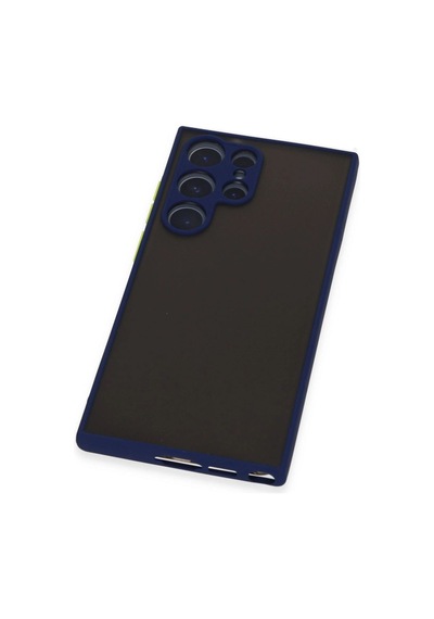 Samsung Uyumlu  Galaxy S22 Ultra Kılıf Montreal Silikon Kapak - Lacivert Çok Renkli