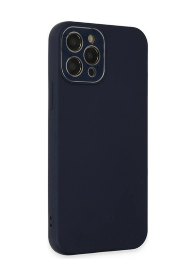 Mey İthalat iPhone Uyumlu 12 Pro Max Kılıf Lansman Glass Kapak - Lacivert