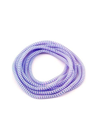 Şarj Aleti Kablosu Koruyucu Spiral Sarma Kılıf, Kordon Koruma İçin Eflatun