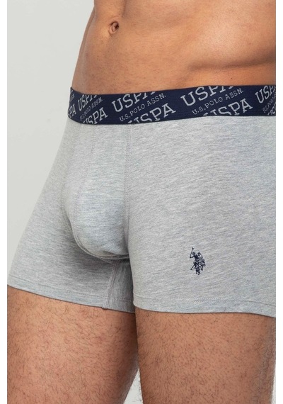 U.S. Polo Assn. Erkek Gri Melanj - Lacivert 2 Li Boxer 80342