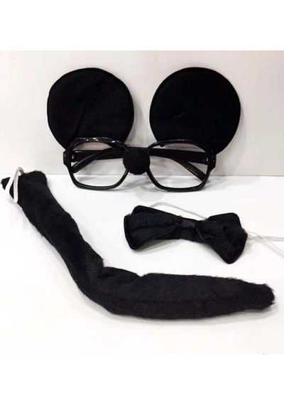 Mey İthalat Mickey Mouse Gözlüğü Papyonu Kuyruğu Seti