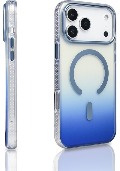 Subutu Apple Uyumlu iPhone 17 Pro Max Kılıf M-safe Şarj Özellikli Transparan Renk Geçişli Sbt Toros Kapak - Gri Gri