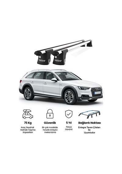 Trio-ı Audi A4 Allroad 2015 Ve Sonrası Uyumlu Kilitli Ara Atkı 120cm Port Bagaj Tavan Barı