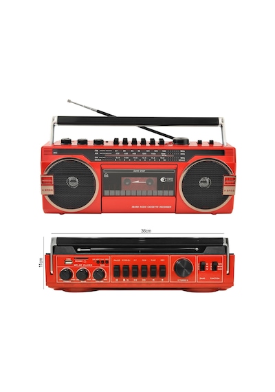 Cmik Mk - 132Bt Kaset Çalar Teyp Fm/Bt/Usb/Sd Kırmızı