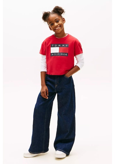 Kız Çocuk Büyük Logolu T-shirt - Kırmızı Primary Red