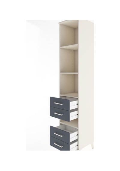 Hyperion Dolap 4 Raflı 4 Çekmeceli 44x44x221 Aytaşı-antrasit Aytaşı