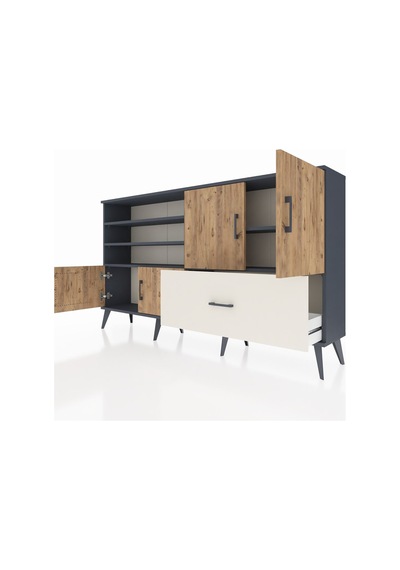 Arges Konsol 5 Raflı Tek Çekmeceli 4 Kapaklı 176x30x99 Antrasit-ç Antrasit-çam/aytaşı Arges Konsol 5 Raflı Tek Çekmeceli 4 Kapaklı 176x30x99 Antrasit-ç Antrasit-çam/aytaşı