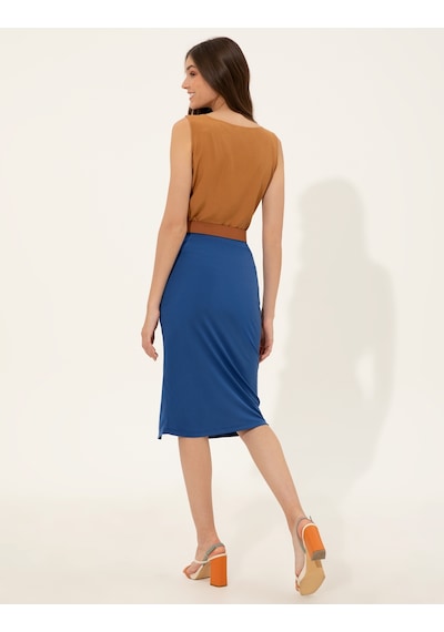 Pierre Cardin Kadın Saks Etek Örme 50246275-vr045 Saks Mavi