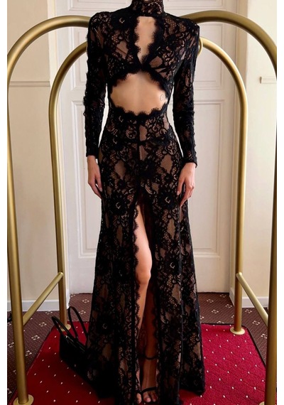 Annabella Dantelli Luxury Elbise - Siyah