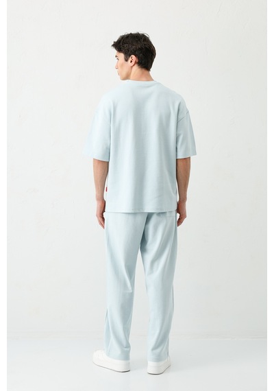 Oversize Baskılı Eşofman Takım V90-21 Bebe Mavi