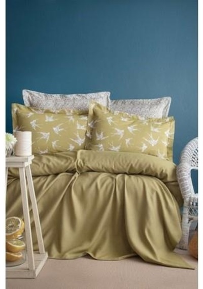 Apricitas Home Bambu Freely Olive Tek Kişilik Pike Set %100 Pamuk