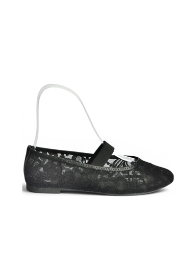 Fox Shoes Y726924306 Siyah Dantel Kadın Babet