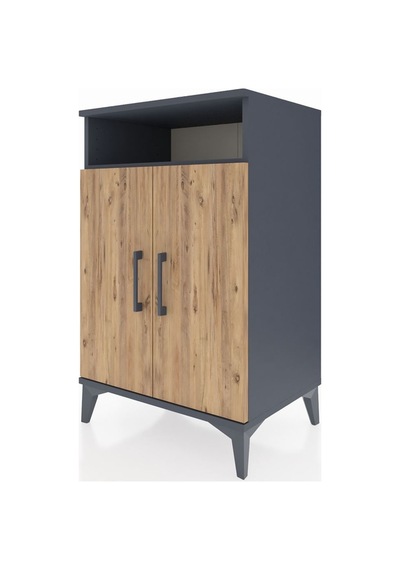Hyperion Komodin 3 Raflı 2 Kapaklı 60x44x96 Antrasit-çam Antrasit