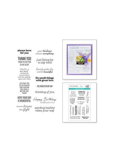 Spellbınders Papercrafts, Inc Clear Spellbinders Acyrlic Stamps By Bibi Cameron-hummingbird Sentiments