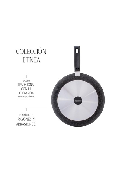 Etnea Artech Stone Ultra - Alüminyum Kızartma Tavası, Yapışmaz Kaplama, Siyah, 28 Cm Çok Renkli