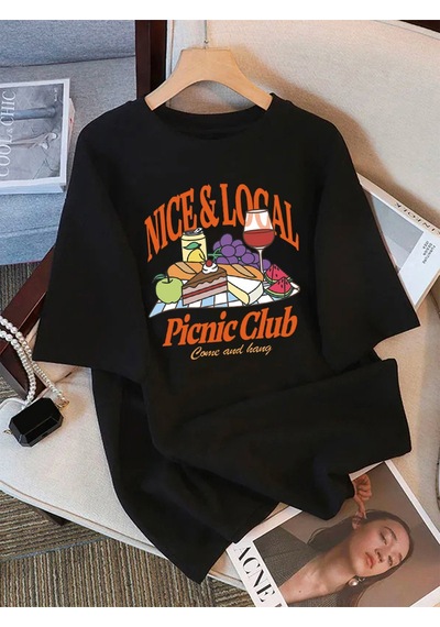 Noıssey Urban Pop Graphic Kadın Tişört Koleksiyonukod 5314 Siyah
