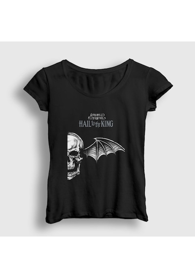 Presmono Kadın King Avenged Sevenfold T-shirt Siyah