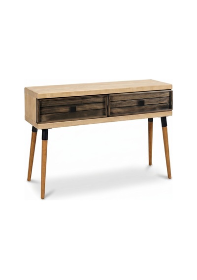 Mobenta Stria Entry: Modern Masif Dresuar 2 Çekmeceli Antre Konsolu - 120x31 Bz-cv Krem-ceviz