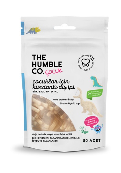 The Humble Co Corn Starch Floss Picks - Kürdanlı Diş İpi 30 Pcs - Çocuklar İçin Çilek Aromalı